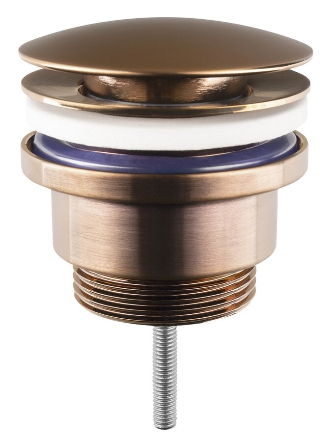 Sapho Umyvadlová výpust 5/4“, click-clack, velká zátka, 10-55mm, měď mat