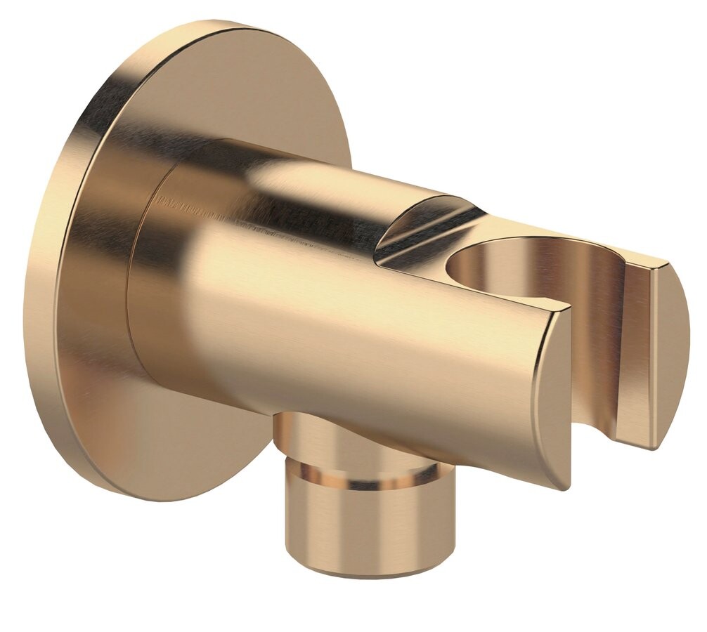 Sapho Držák sprchy kulatý, pevný, s vyústěním, zlato mat