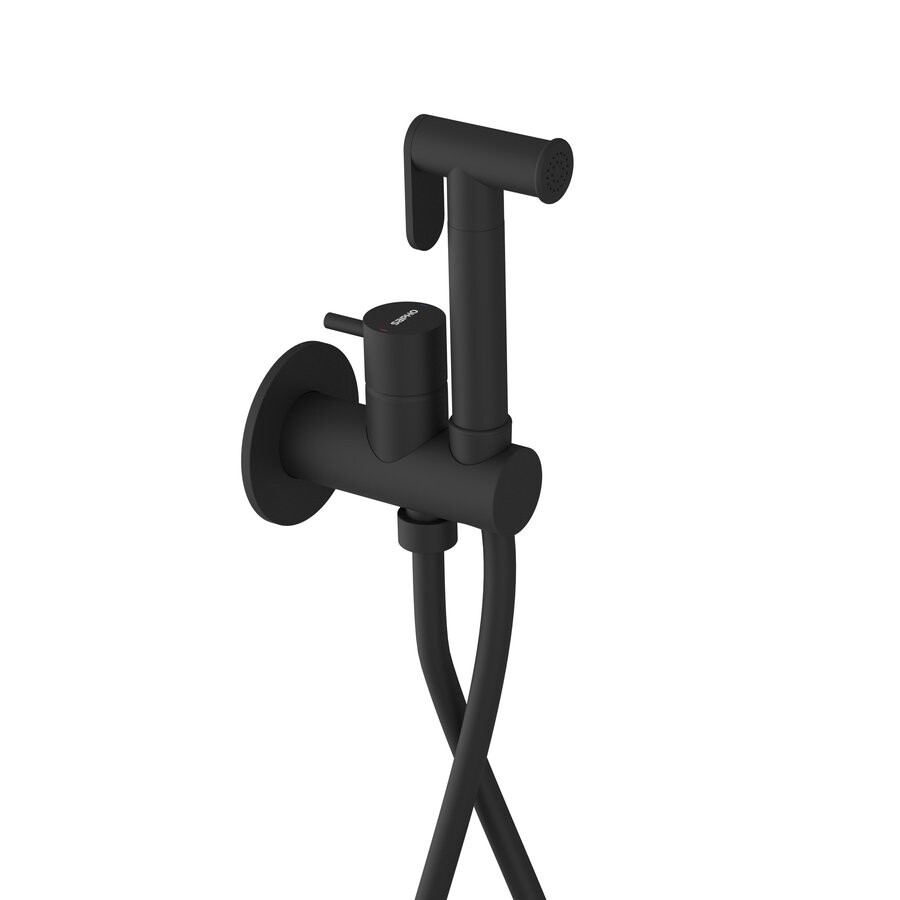 Sapho ULTRAMIX podomítková bidetová baterie se Stop sprškou, kulatá, černá mat