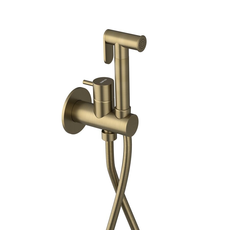 Sapho ULTRAMIX podomítková bidetová baterie se Stop sprškou, kulatá, zlato mat