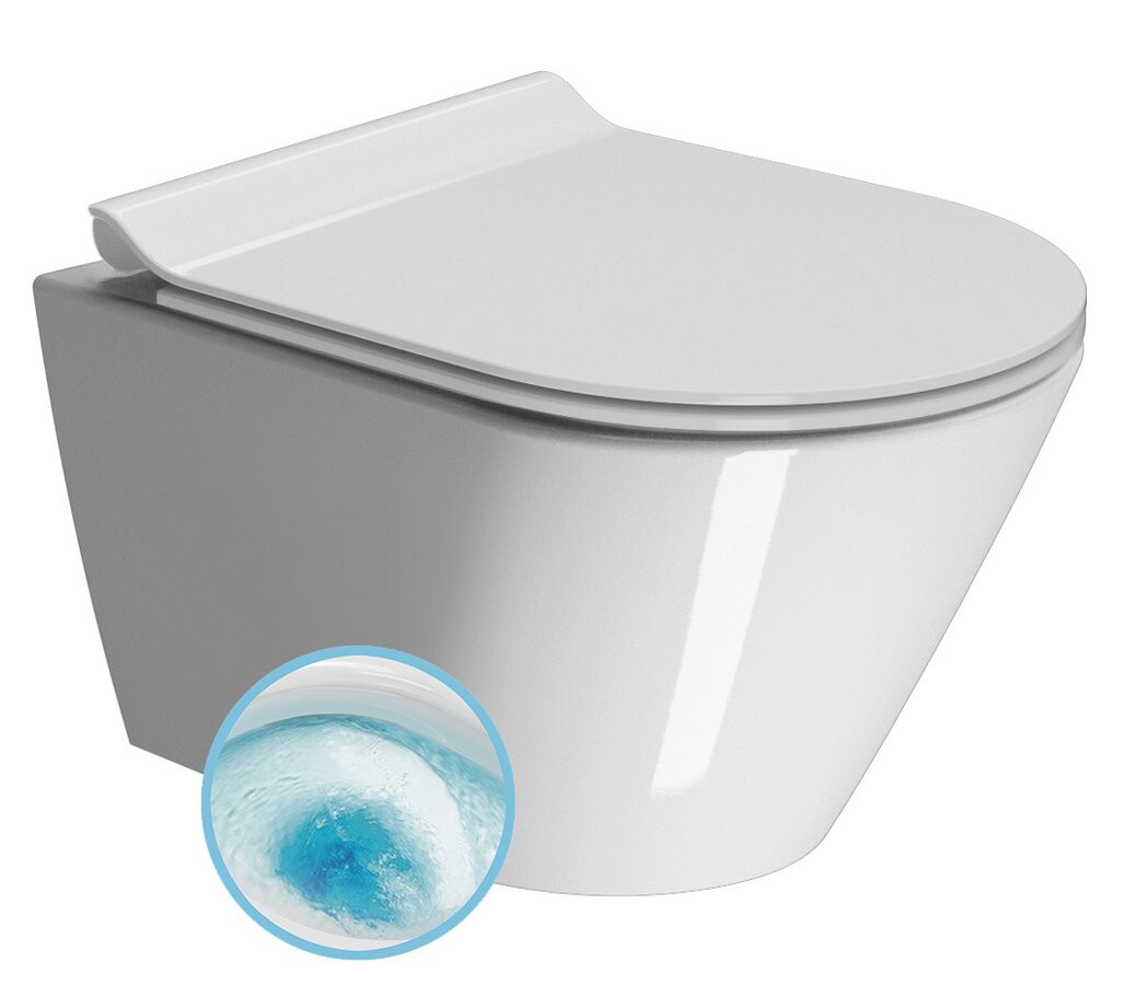 GSI KUBE X závěsná WC mísa, GeniusFlush, 36x50cm, bílá ExtraGlaze