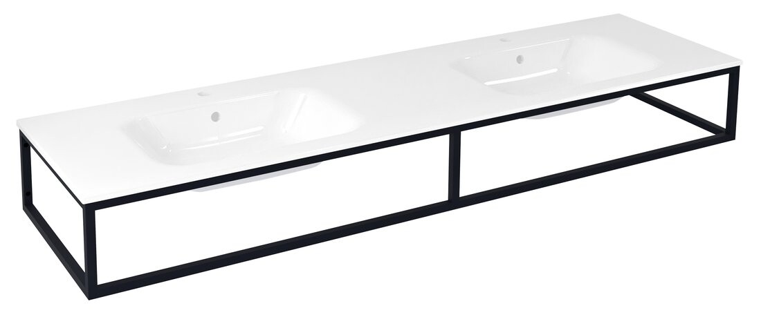 Sapho SKA konzole pod umyvadlo/desku 180x22x51cm, černá mat
