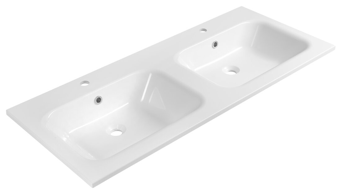 Sapho ARECA dvojumyvadlo, litý mramor, 121x51,5cm, bílá