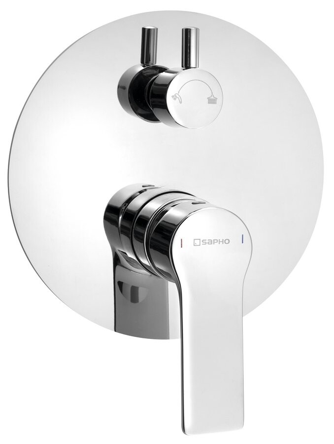 Sapho PAX podomítková sprchová baterie, 2 výstupy, otočný přepínač, chrom