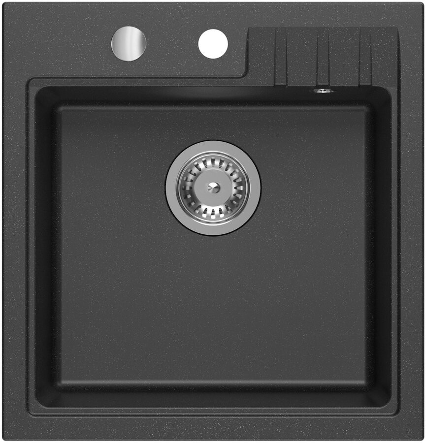 Sapho Granitový vestavný dřez mono, 50x52cm, černá