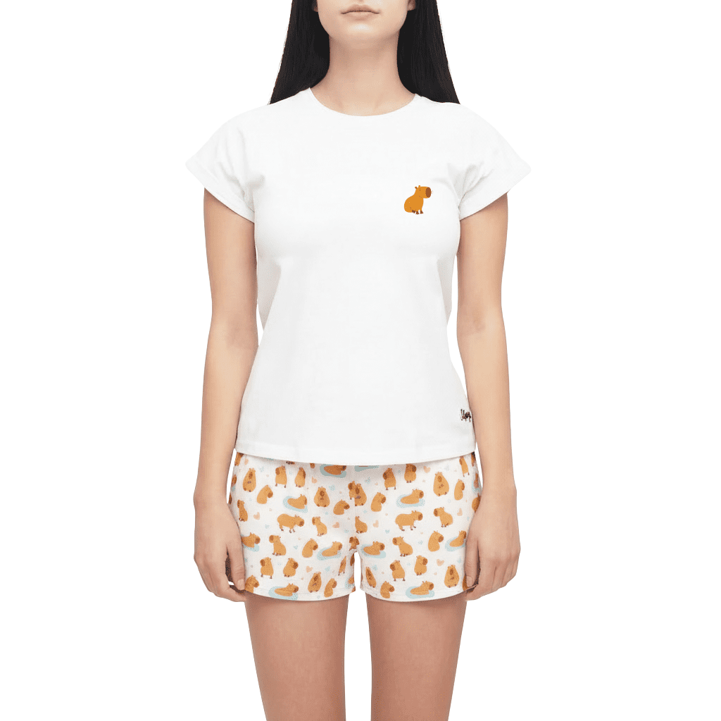 Slippsy Dámské tričko Capybara bílé/S