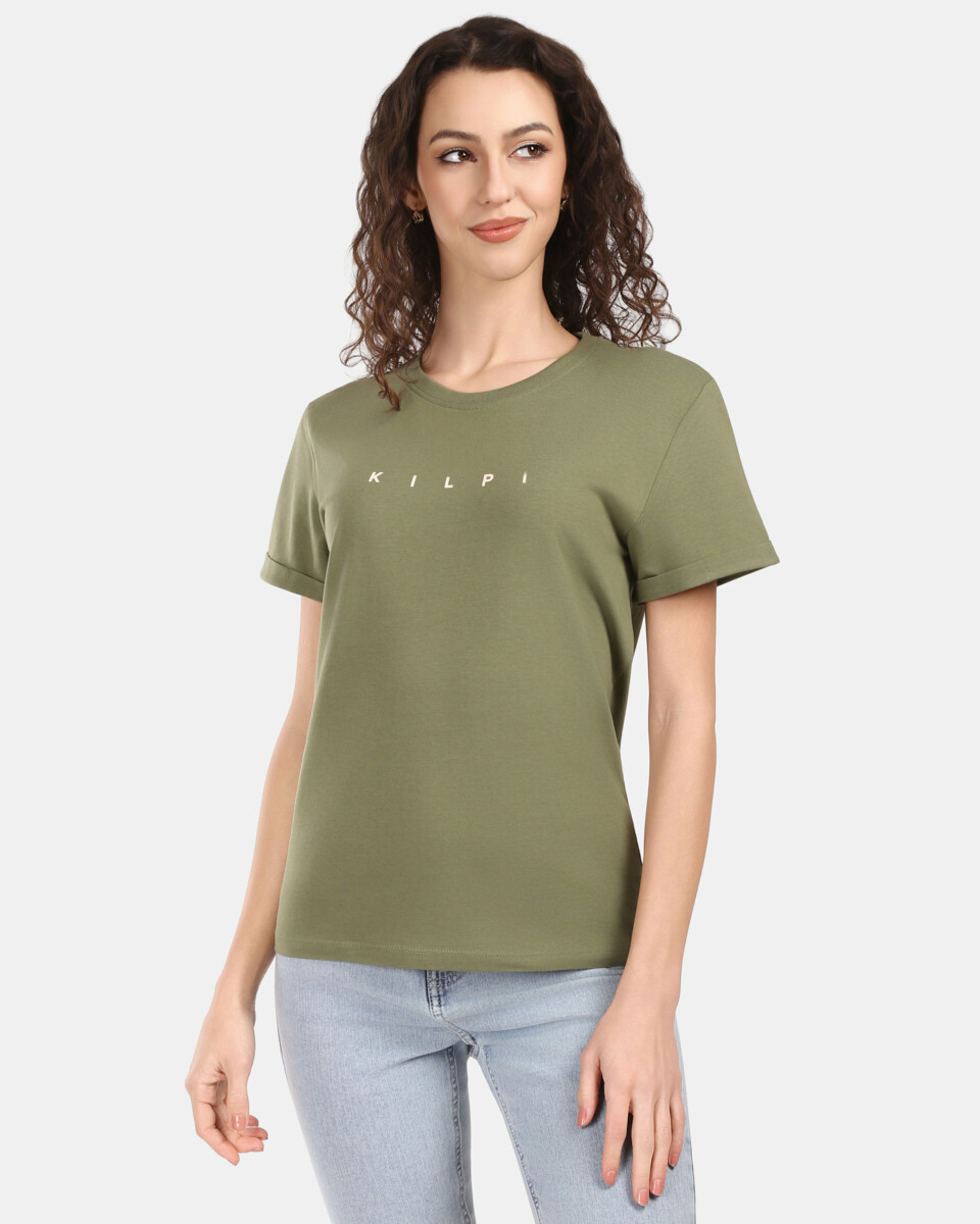 Dámské bavlněné tričko s krátkým rukávem kilpi prolix-w zelená 36