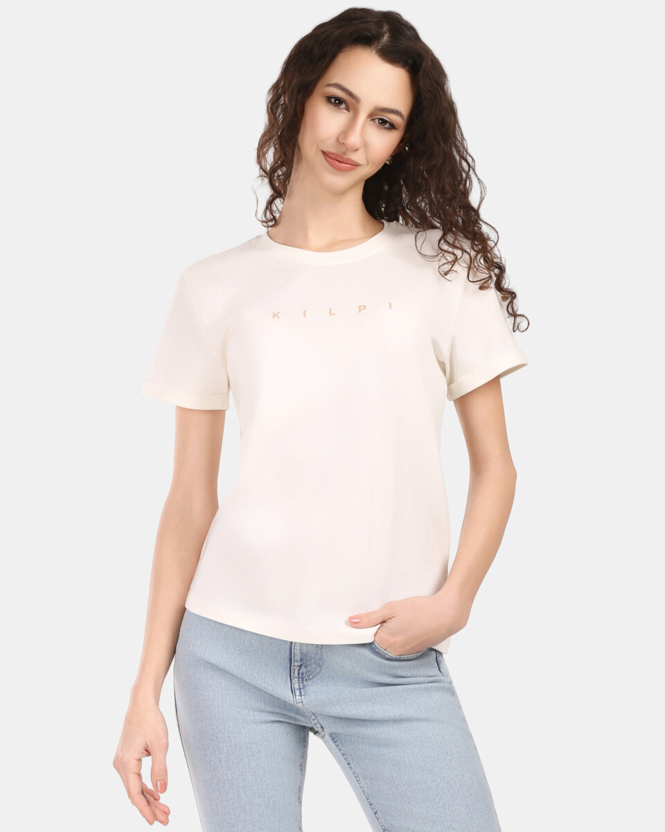 Dámské bavlněné tričko s krátkým rukávem kilpi prolix-w bílá 34