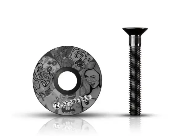 Rie:sel Design Stem:cap víčko hlavového složení stickerbomb ultra black II