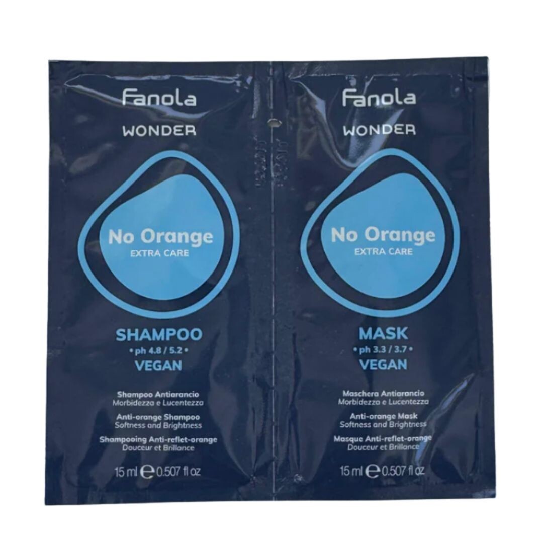 FANOLA VZORKY VZORKA: Wonder NO ORANGE šampon, 15 ml a kondicionér, 15 ml