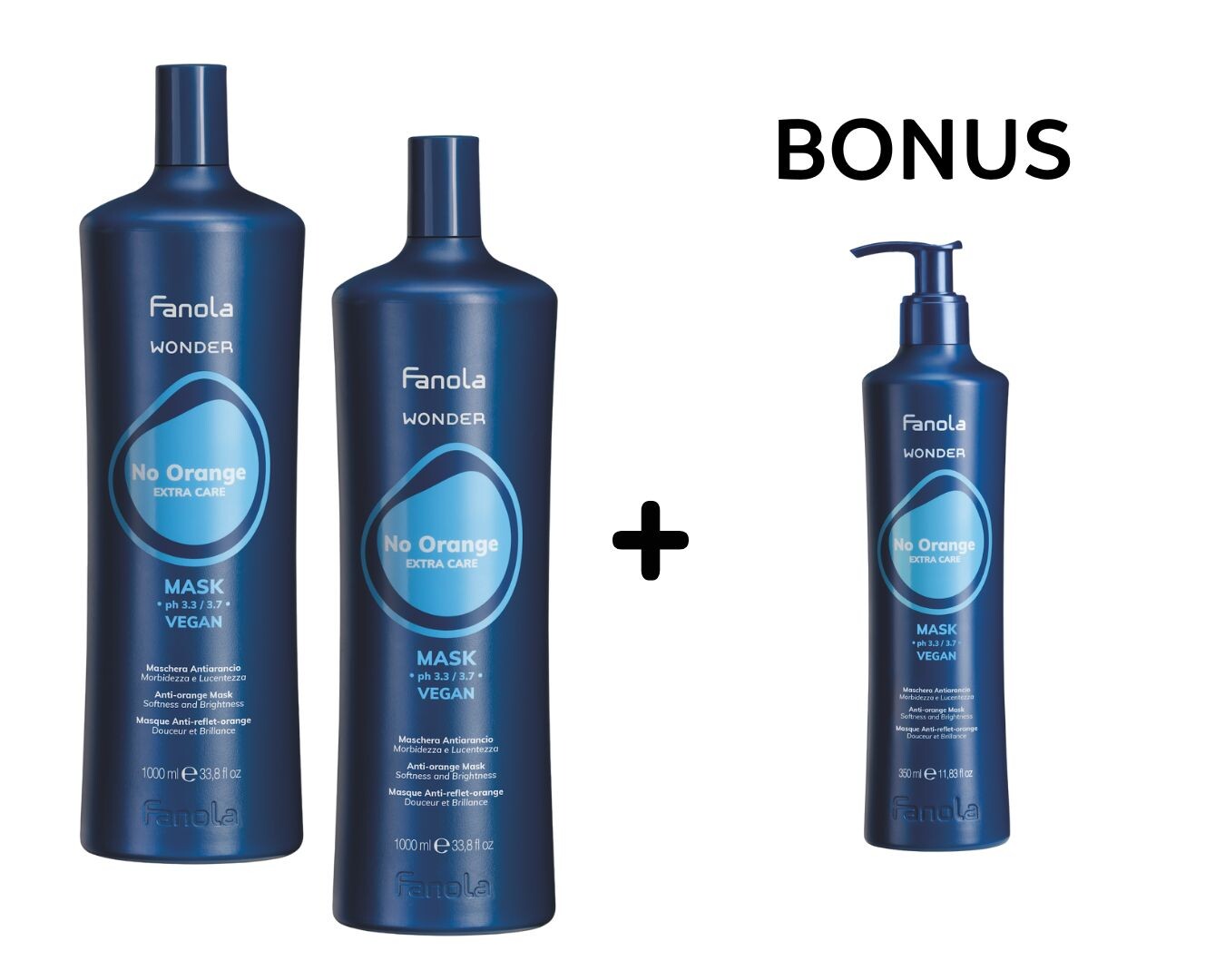 AKCE: Fanola Wonder No Orange - neutralizace oranžových odlesků - 2x maska, 1000 ml + Wonder No Orange maska, 350 ml