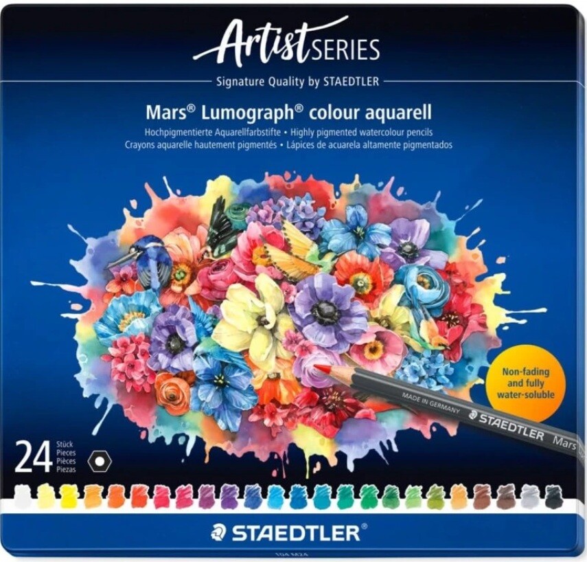 Staedtler Staedtler, 104 M24, Mars Lumograph, sada akvarelových pastelek, 24 ks