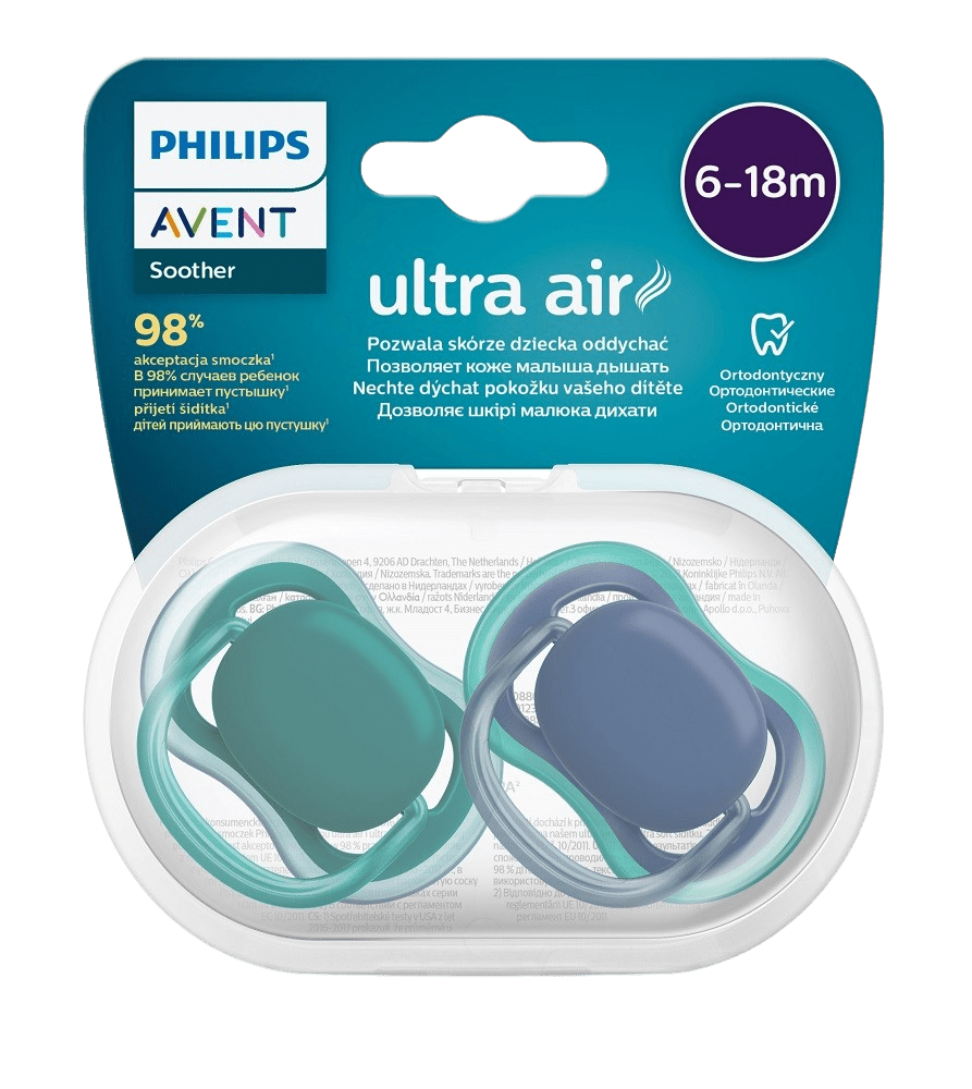 PHILIPS AVENT Šidítko Ultra air neutral 6-18m chlapec modrá 2 ks