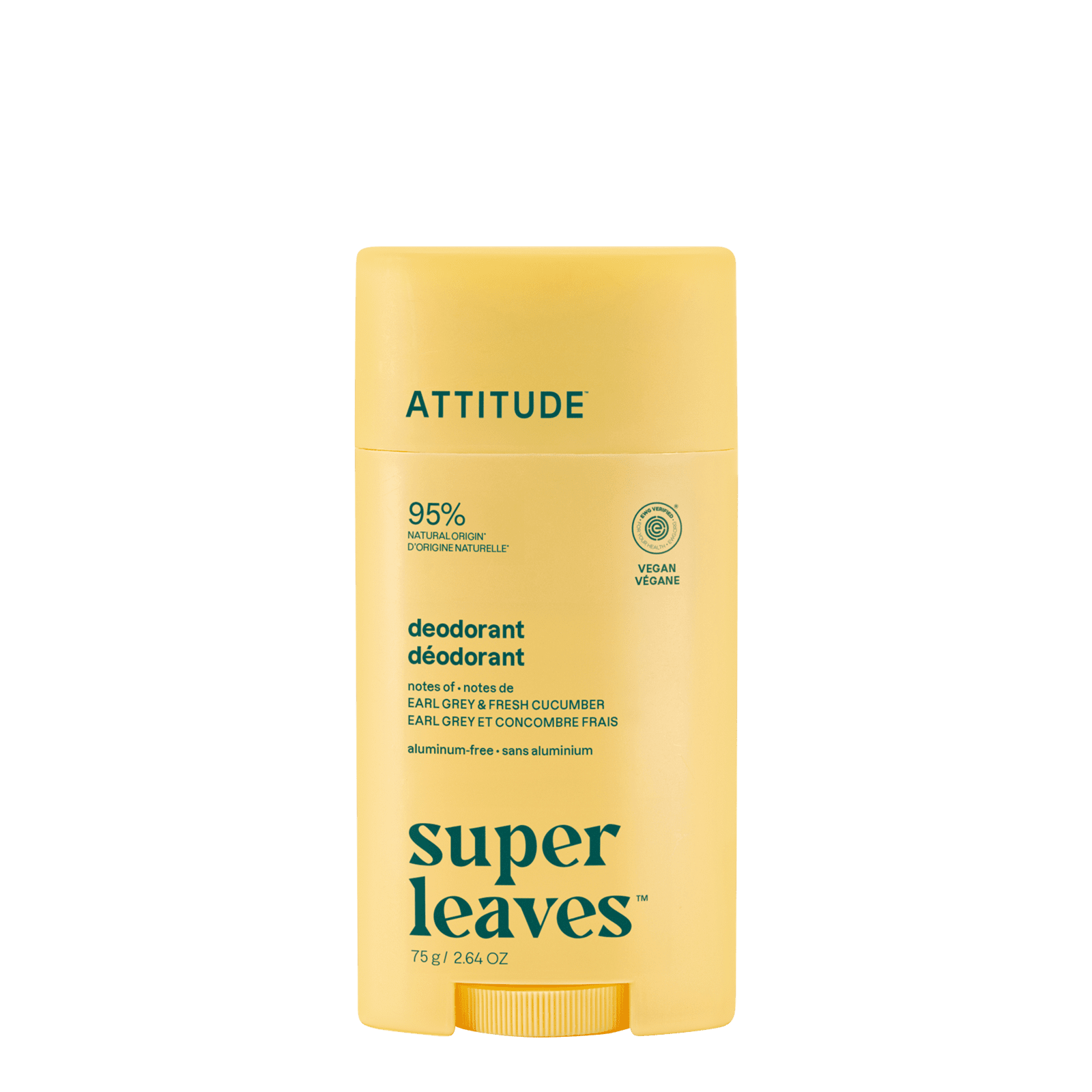 ATTITUDE Přírodní deodorant Super leaves - Earl Grey & okurka 75 g