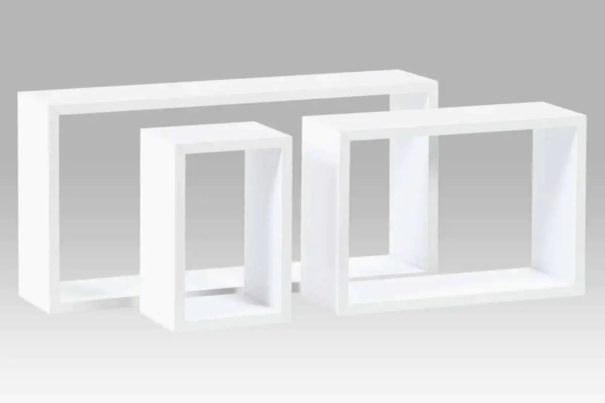 Autronic Nástěnná polička, sada 3 ks P-009 WT2 - bílá matná