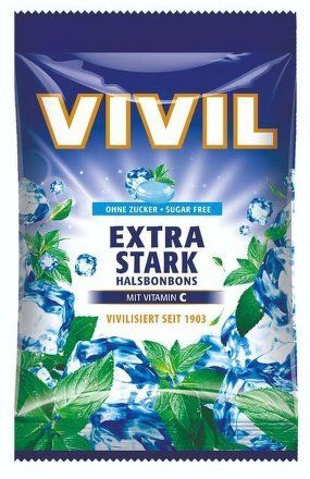 Vivil Extra silný mentol + vit.C bez cukru 60g