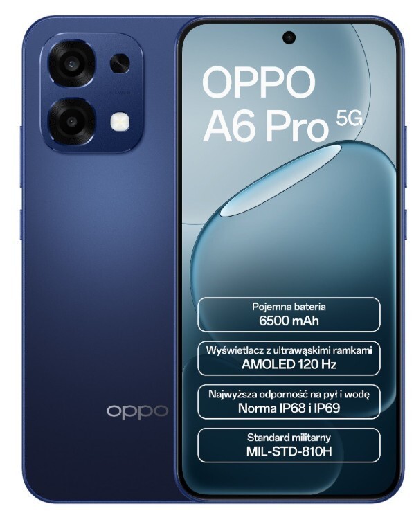 Smartphone Oppo A6 Pro 5G 8 Gb 256 Gb Dual Sim Nfc Modrý Stellar Black