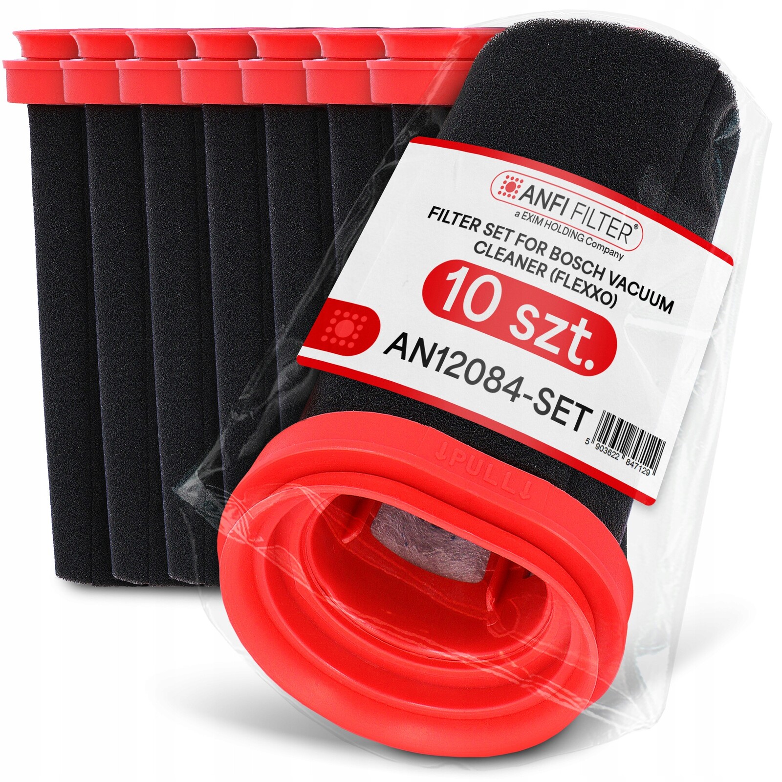 10 x Vzduchový Filtr pro Vysavač Bosch Flexxo Serie 4 Bbh Bch Komplet Em-p