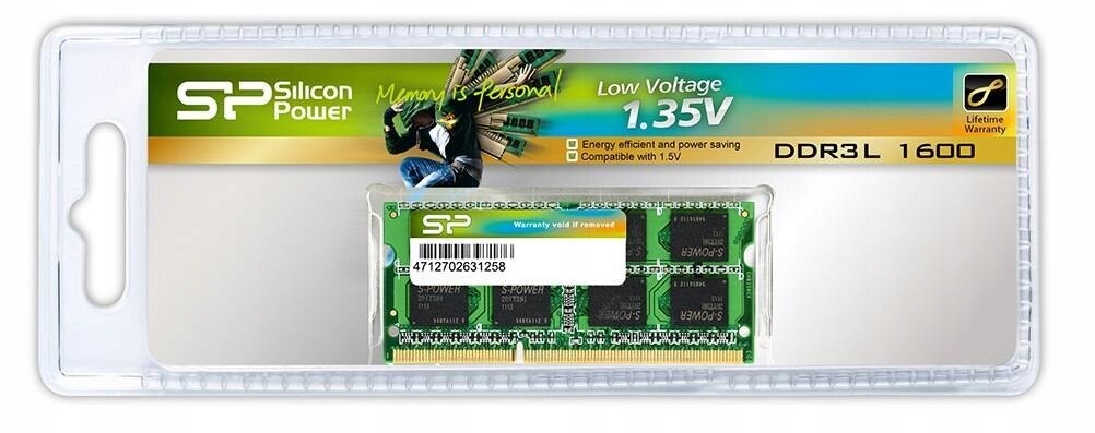 Paměť Sodimm DDR3L Silicon Power 4GB (1x4GB) 1600MHz CL11 1,35V 512x8