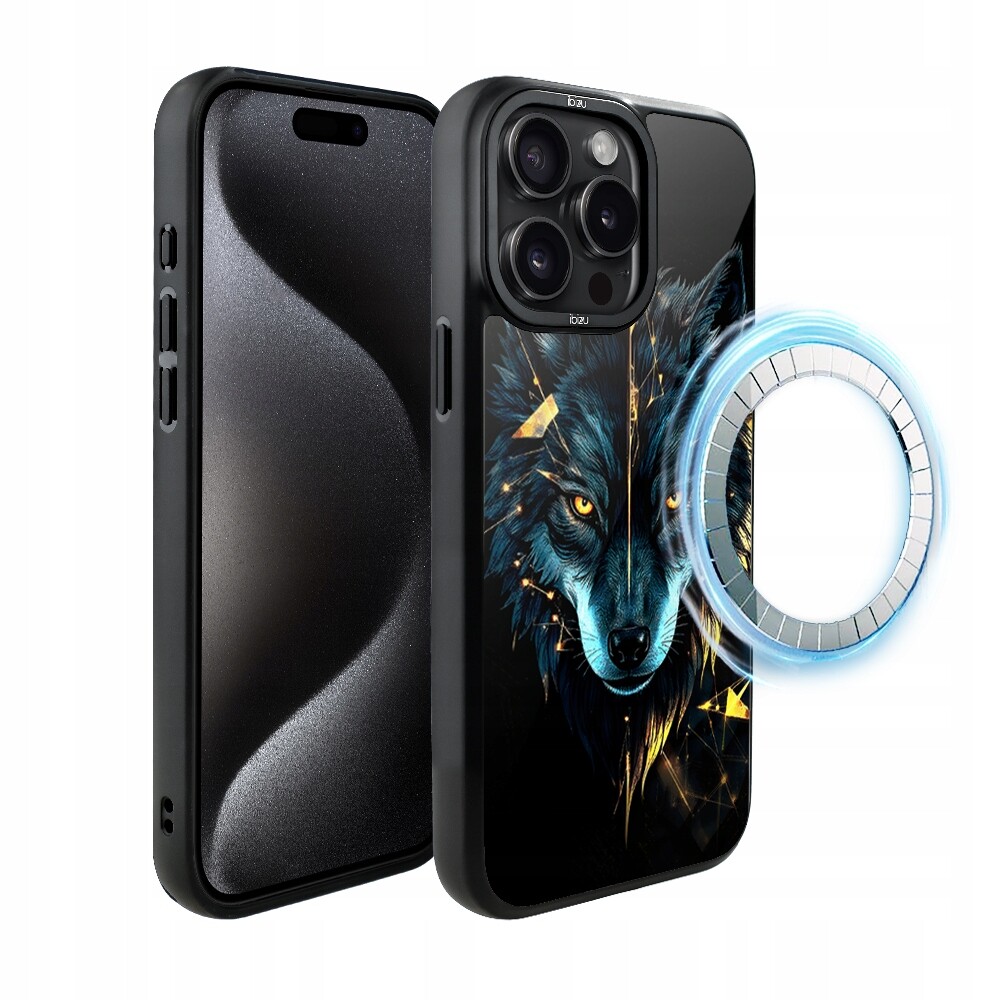 Pouzdro Ibizu DropGuard Matné s MagSafe pro iPhone 15 Pro Max, Wolf of Power
