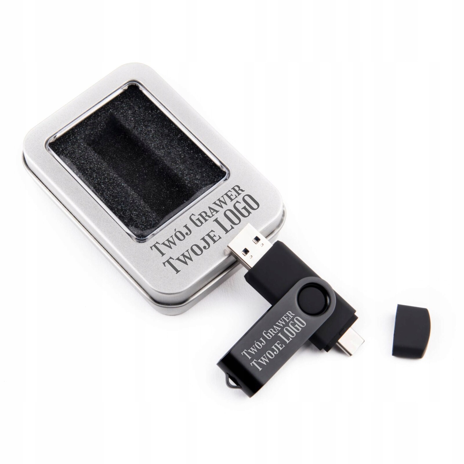 Pendrive 256 Gb 3.0 Usb-c Typ C Bílý S Krabičkou Gravírovací Logo Gadget