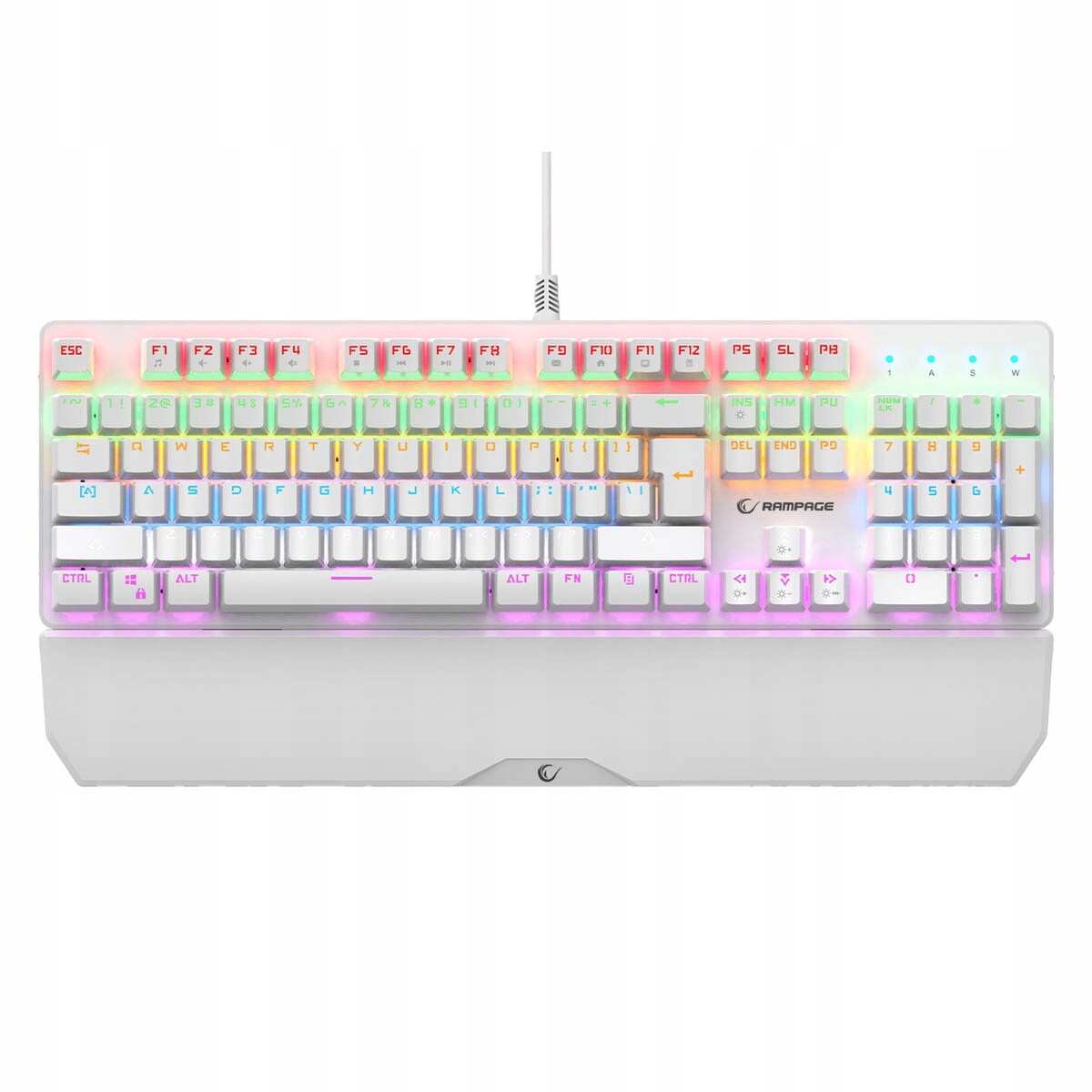 Rampage mechanická klávesnice KB-R86 Umbra Blue Switch, bílá