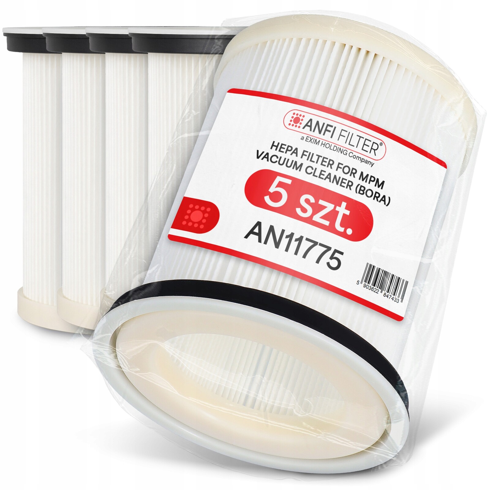 5 x Vzduchový Filtr Pro Vysavač Mpm Bora 3 Mod 13 17 19 21 Náhradní díl Em-p