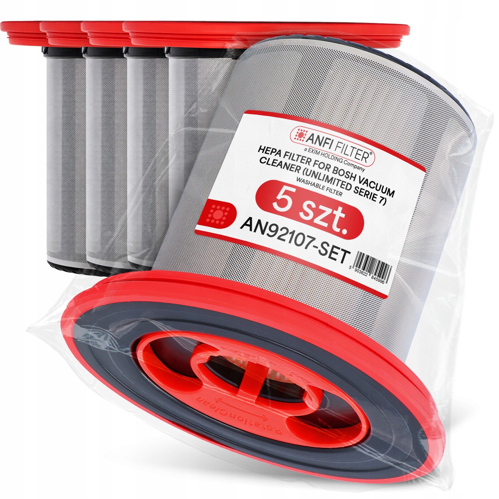 5 x Vzduchový Filtr Pro Vysavač Bosch Unlimited Serie 7 BBS711 BSS711 Em-p