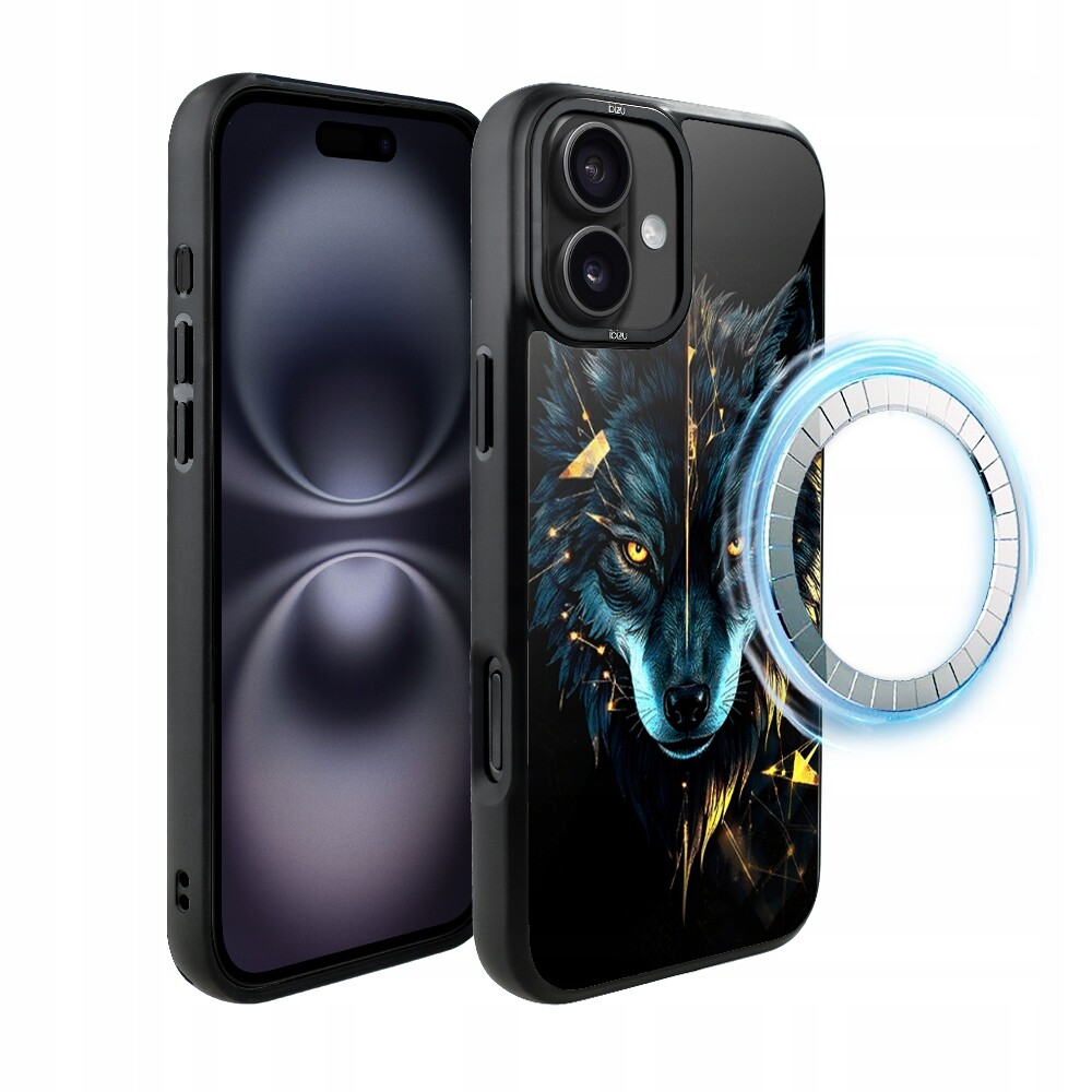 Matný Pouzdro DropGuard pro iPhone 16 Ibizu s MagSafe, Wolf of Power