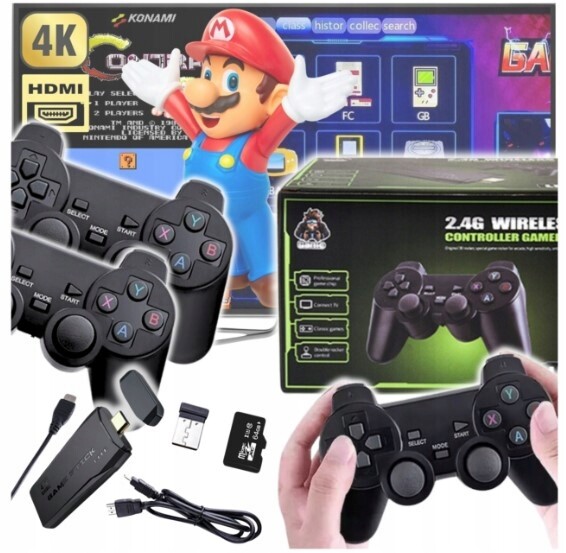 Televizní Hra Mini Retro Konzola Hdmi Bezdrátová 2x Herní Pad