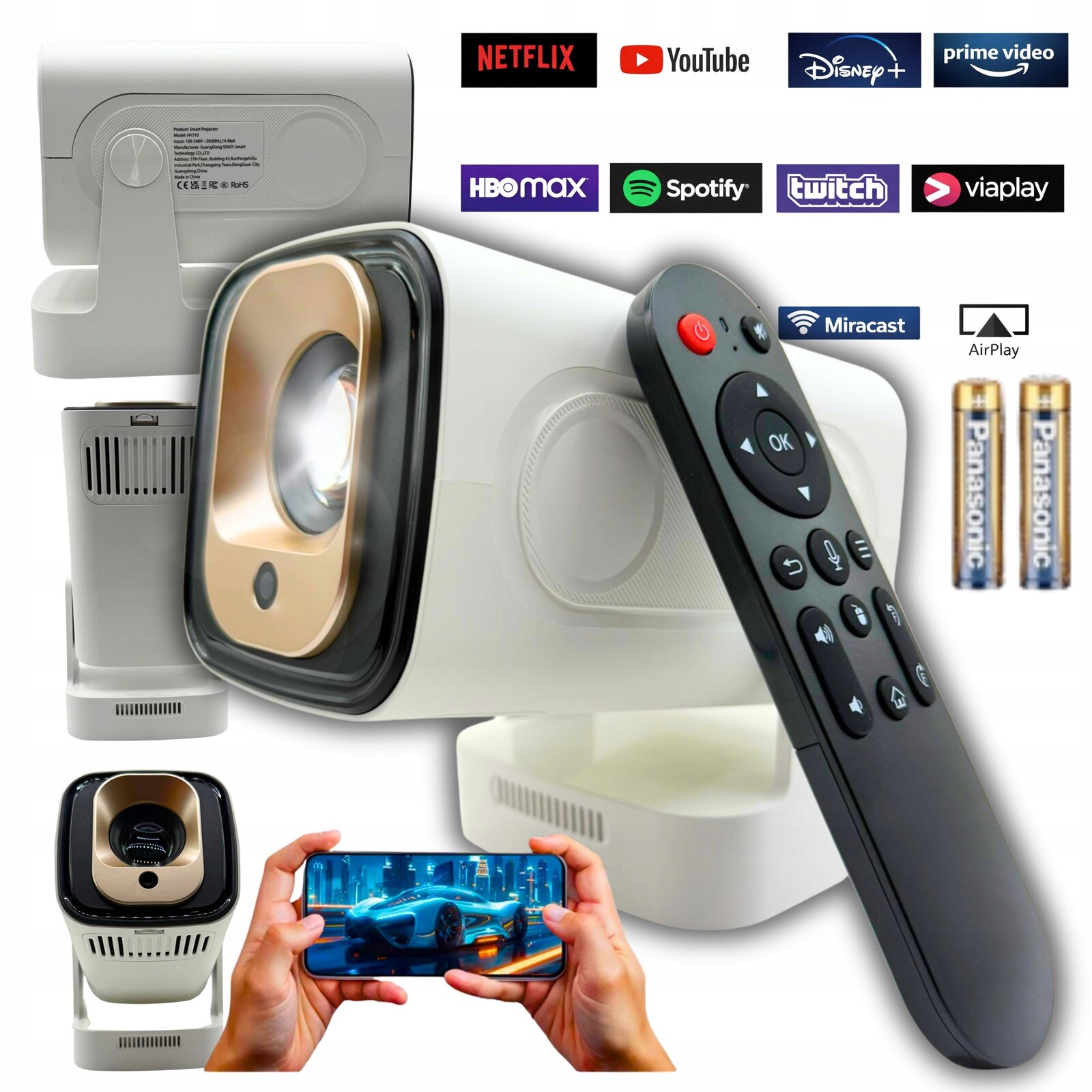 Projektor HY310 4K Android Bt Wifi Autofocus+e-kniha