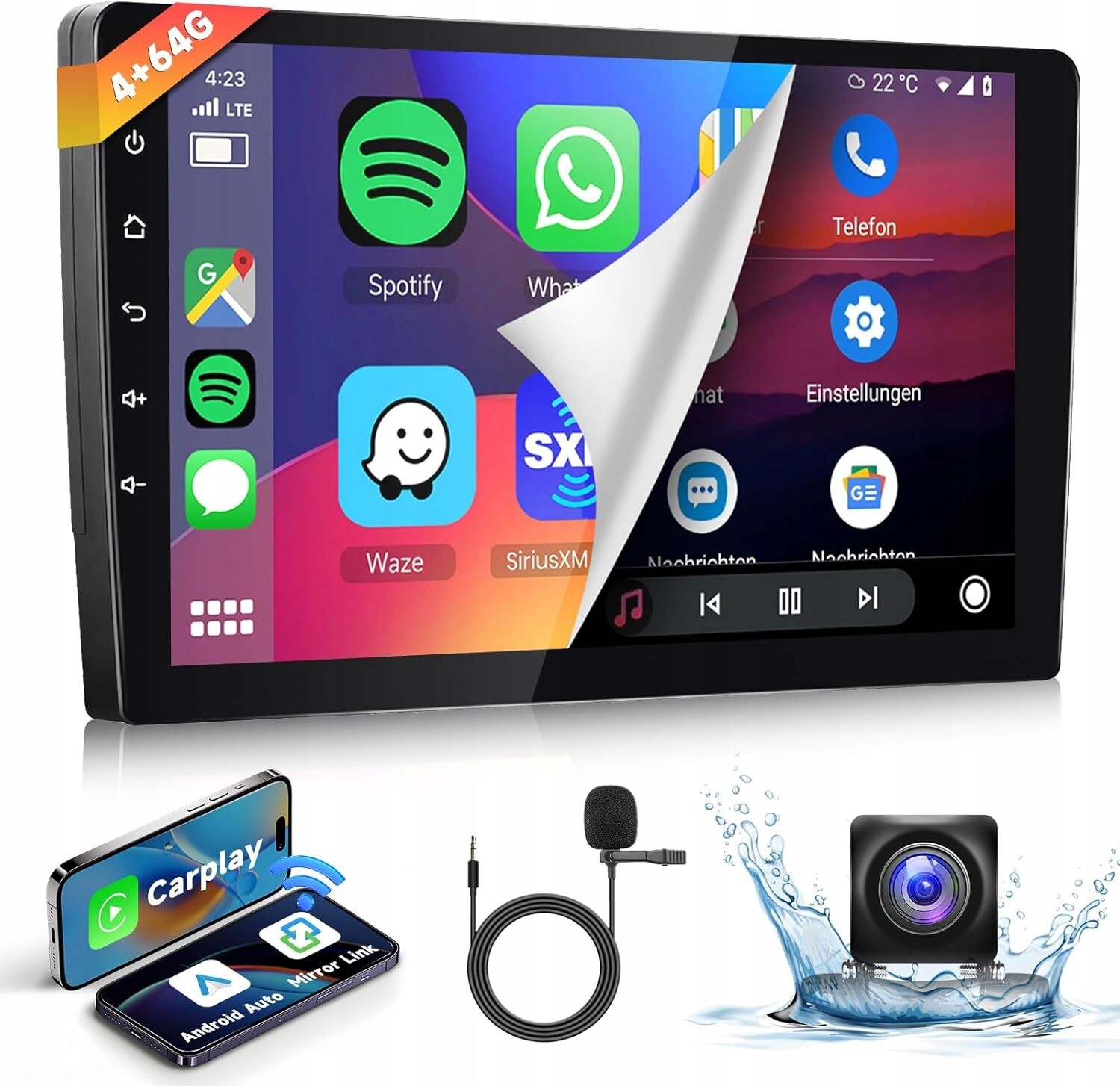 Autorádio 2-din Riomddy, displej 9