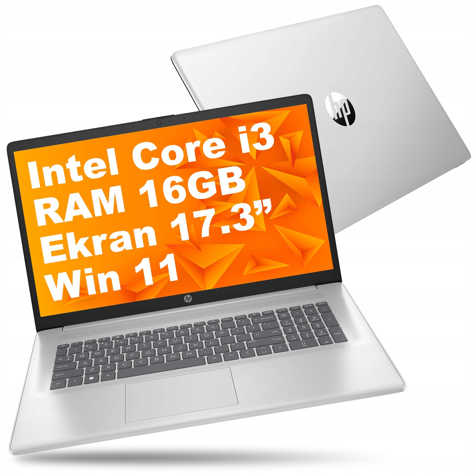 Notebook Hp 17-cn Intel Core i3 16GB 256GB Intel Uhd Hd+ Win 11 Stříbrný