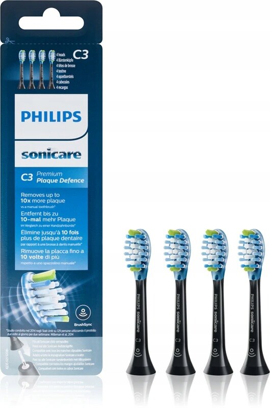 Pro zubní kartáček Philips Sonicare C3 Premium Plaque Defence černý 4 kusy
