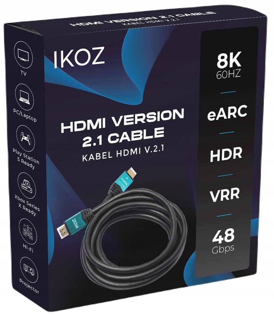 Kabel Hdmi 2.1 Premium Ultra High Speed 8K 60HZ 180 cm