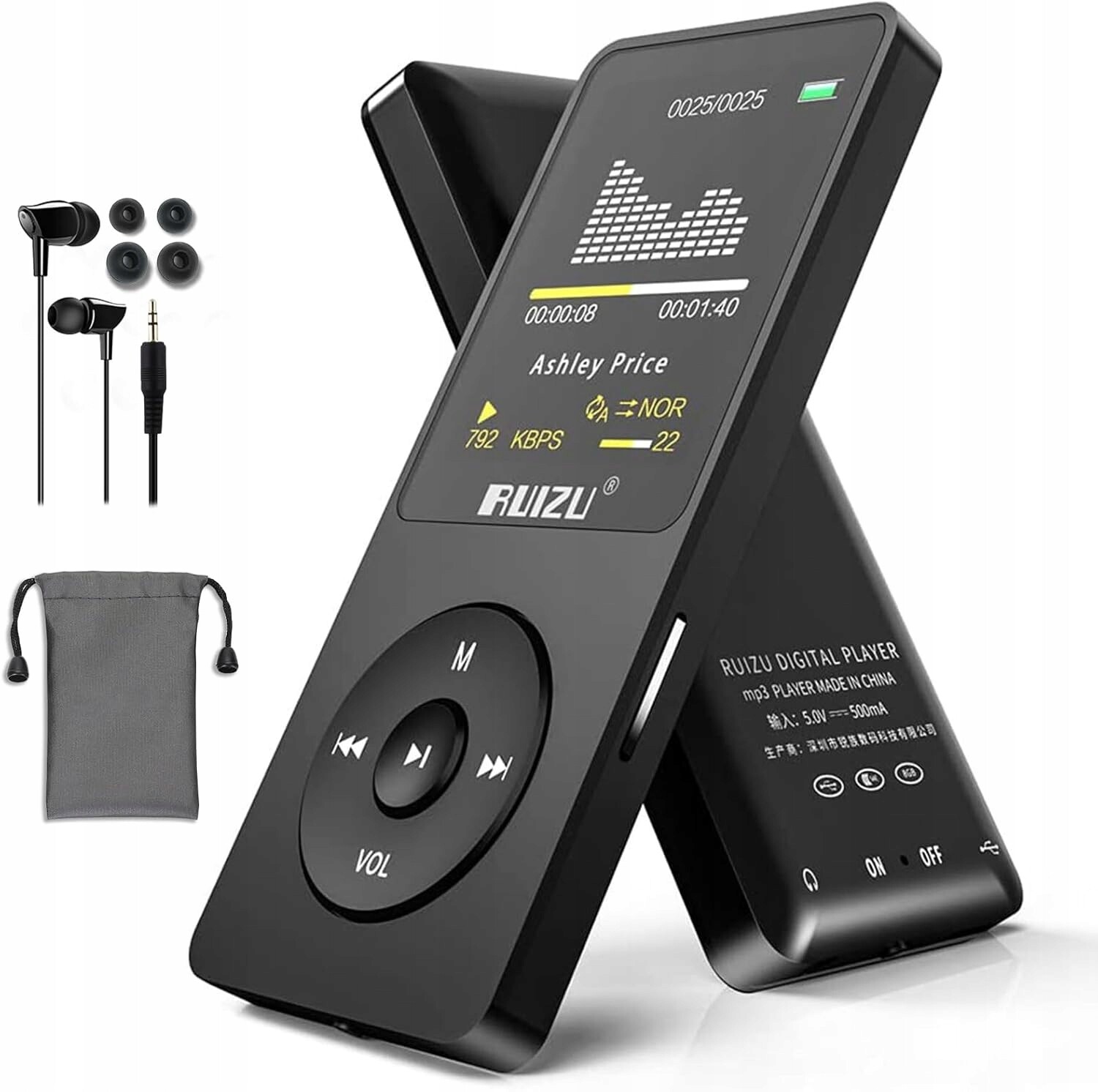Ruizu X02 Přehrávač MP3 32GB Bluetooth 5.3 LCD Sd 80h sluchátka Radio Fm