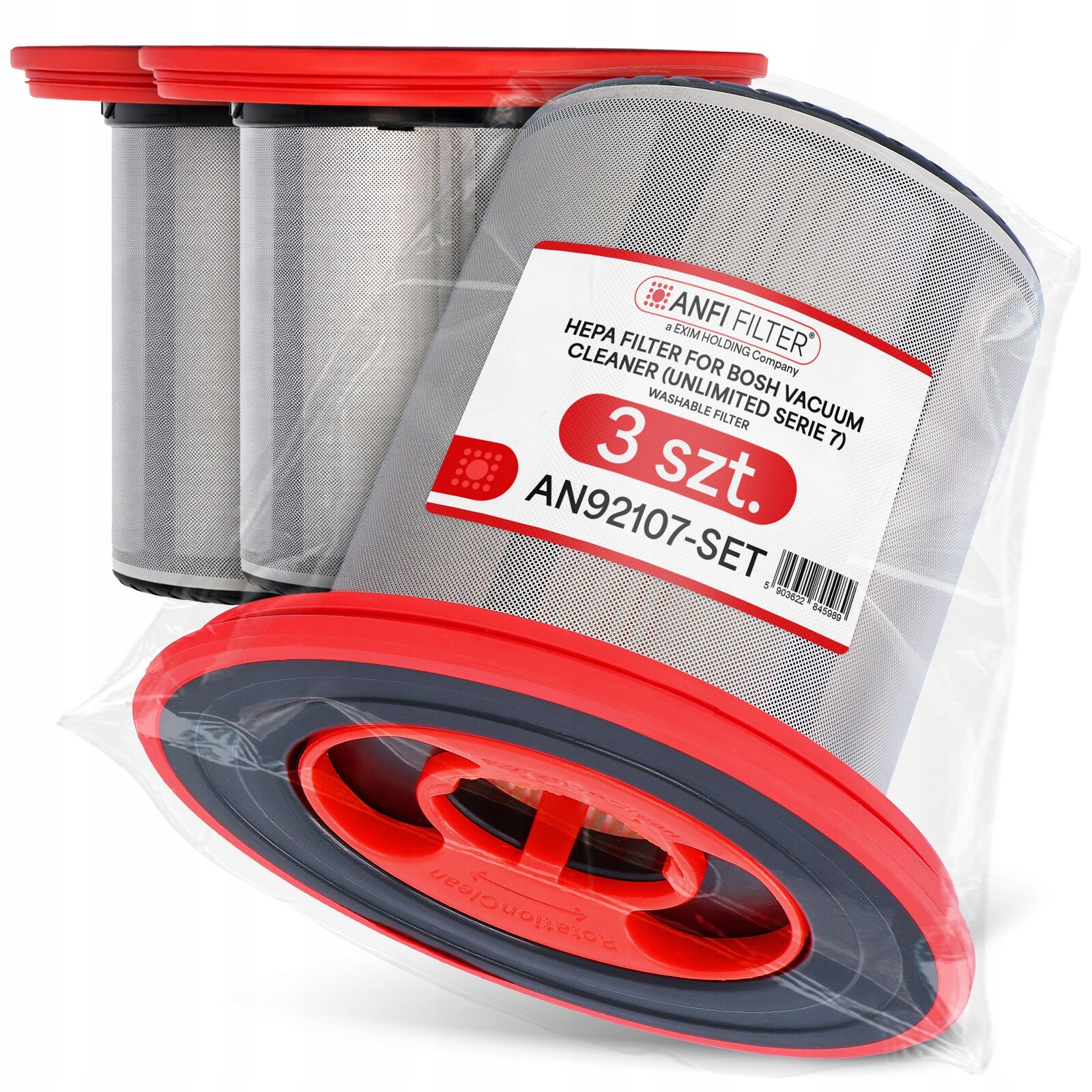 3x Vzduchový Filtr Pro Vysavač Bosch Unlimited Serie 7 BBS711 BCS712 Em-p