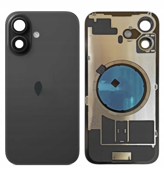 Jednopólová klapka Zadní Kryt pro iPhone 16 Černá s rámečkem a magnety