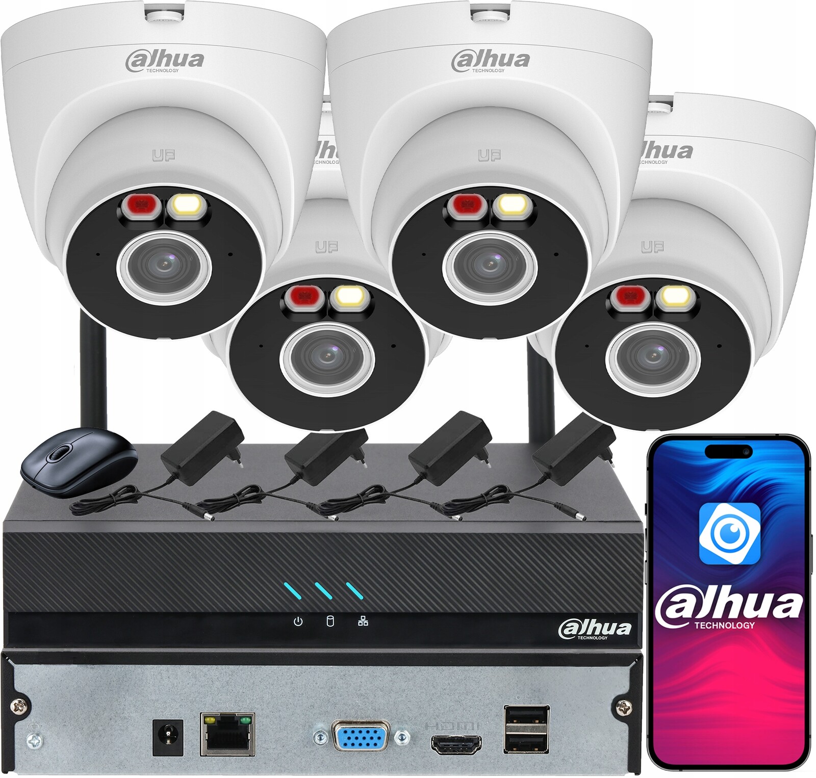 Monitorování Dahua pro 4 kamery 5MPx T5A-PV Smart Dual Light Audio Mikrofon