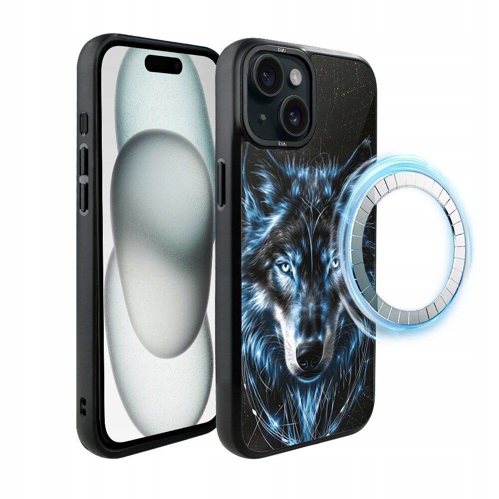 Pouzdro pro iPhone 15 Plus Ibizu DropGuard Matt s MagSafe, Ledový vlk