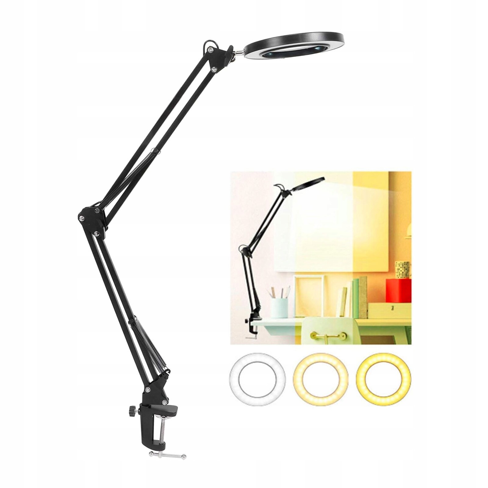 Led stolní lampa s lupou x10 Kosmetické Sklo Zvětšovací Kreslící