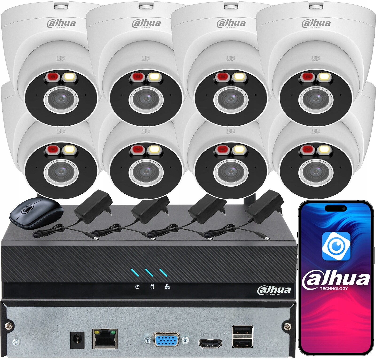 Monitorování Dahua pro 8 kamer 5MPx T5A-PV Smart Dual Light Audio Mikrofon