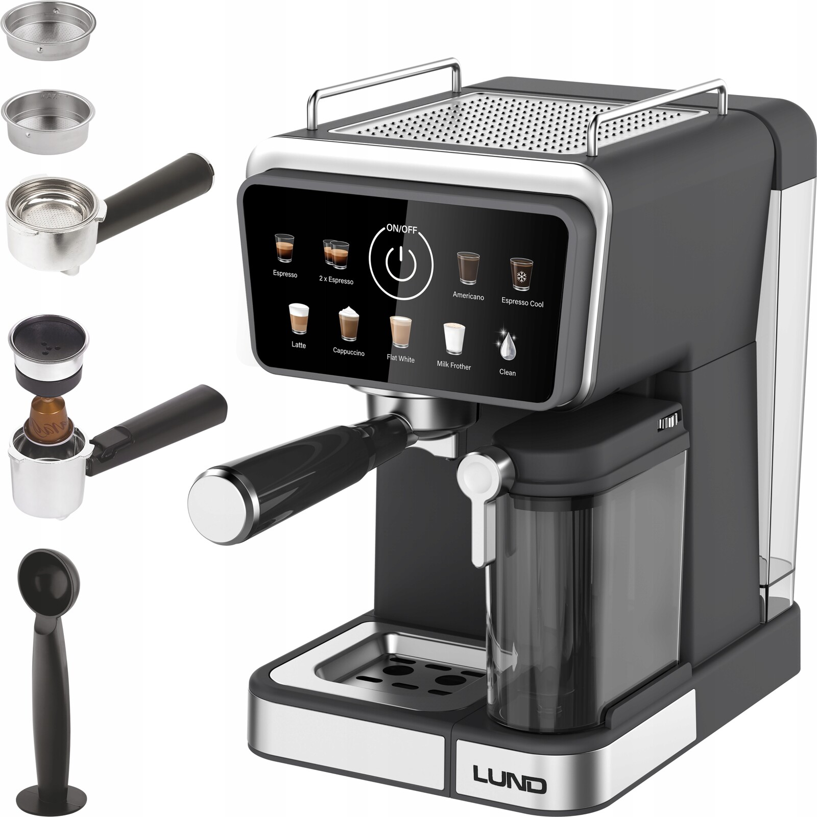 Automatický Kávovar Automatický Baňkový 20BAR 1350W Napěňovač Lund