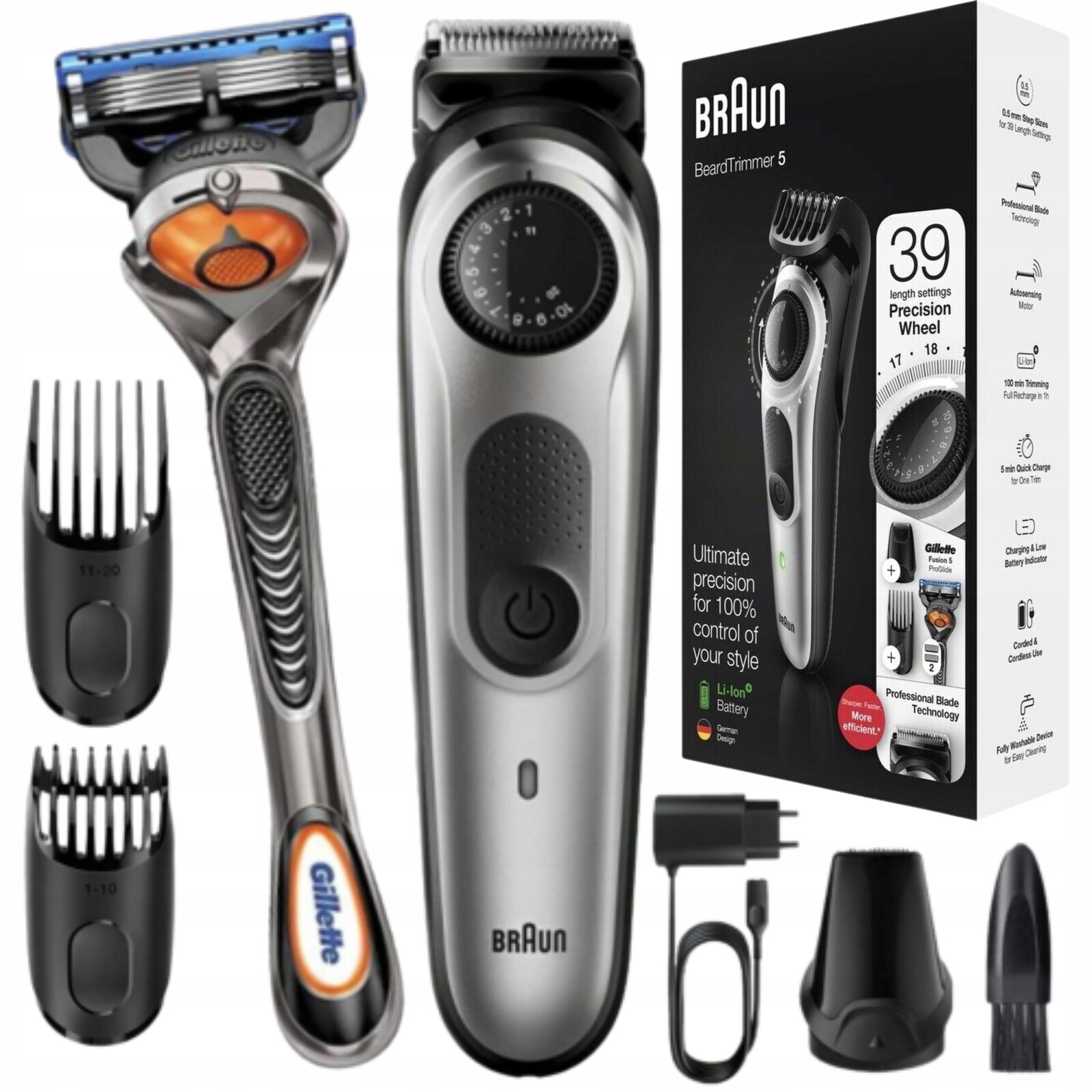 Zastřihovač vousů a vlasů Braun BT5265 Gillette Fusion5 ProGlide