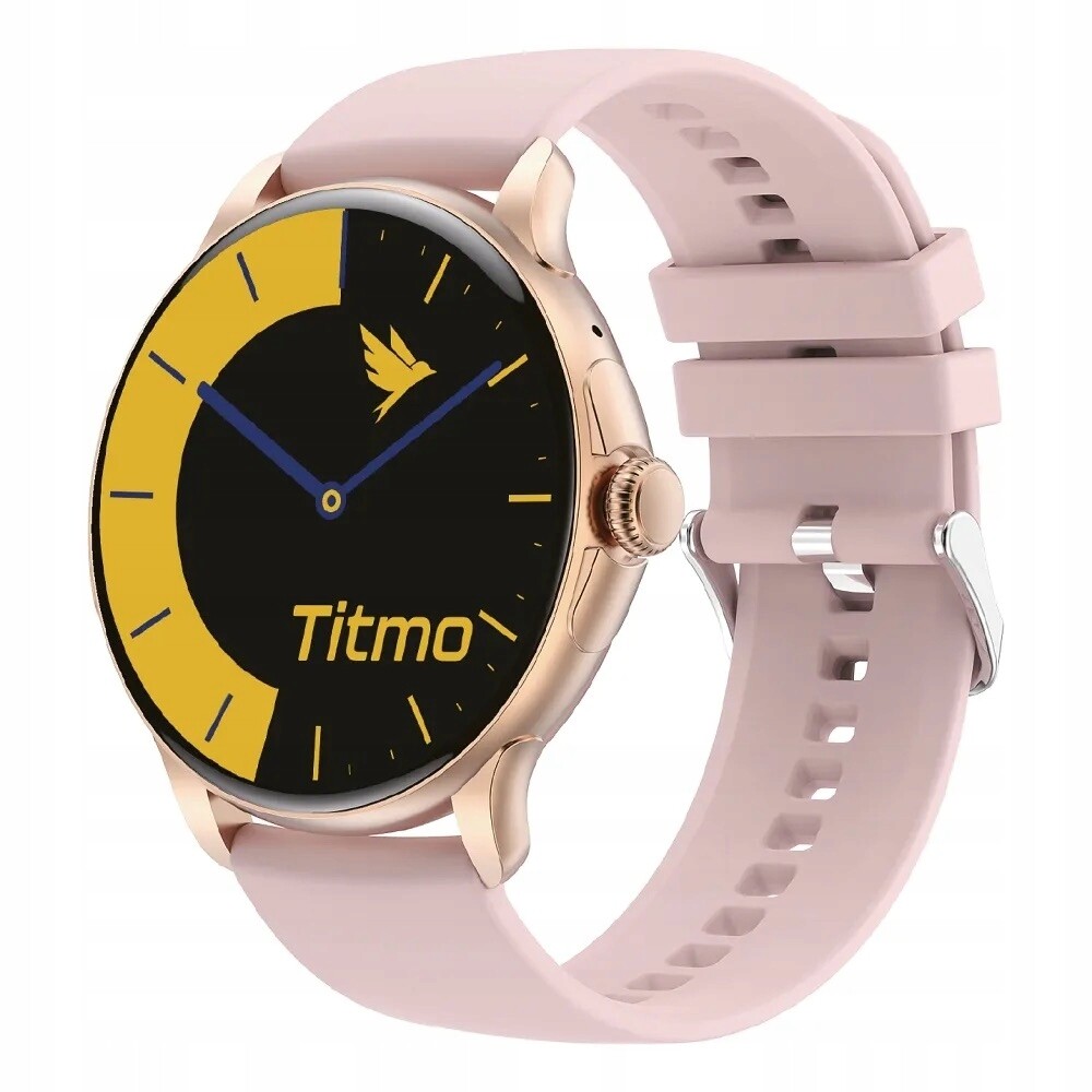 Chytré Hodinky Dámské vodotěsné sportovní hodinky růžové Titmo O-150 Amoled