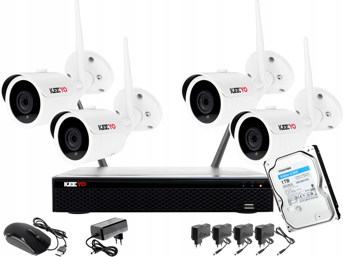 Sada 4 Wifi Kamer Wifi Rekordér Bitvision Appp