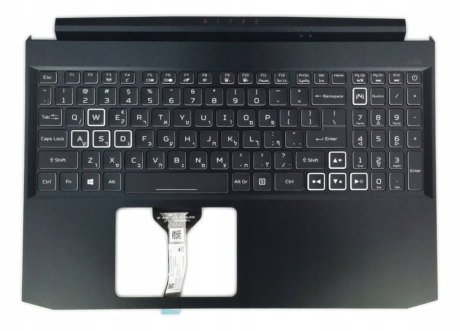 Nové Pouzdro Klávesnice Acer Nitro 5 AN515-55 RTX3060 Rgb Hebrejská