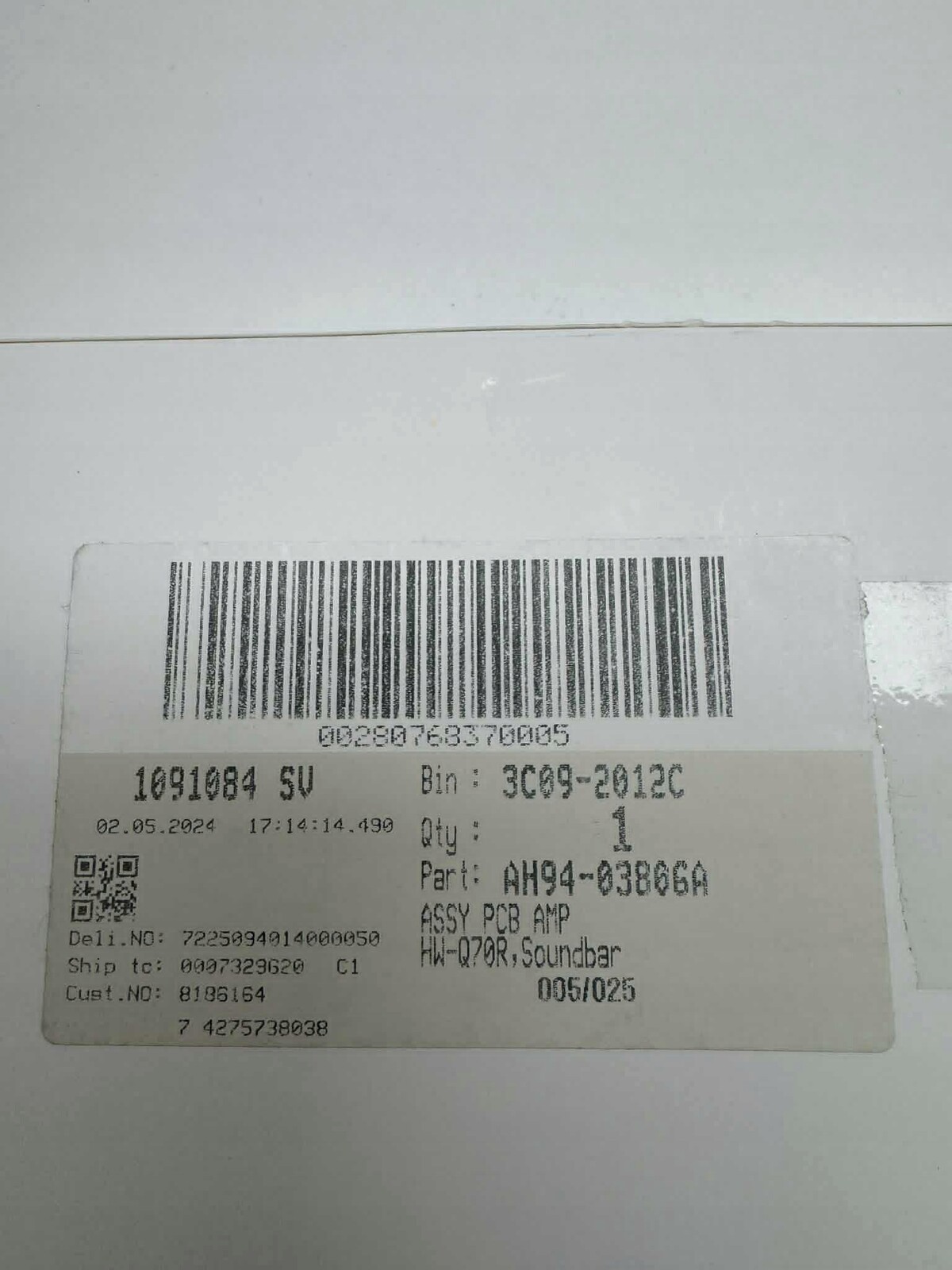 Samsung AH94-03806A základní deska zesilovače Assembly Pcb Amp pro soundbar