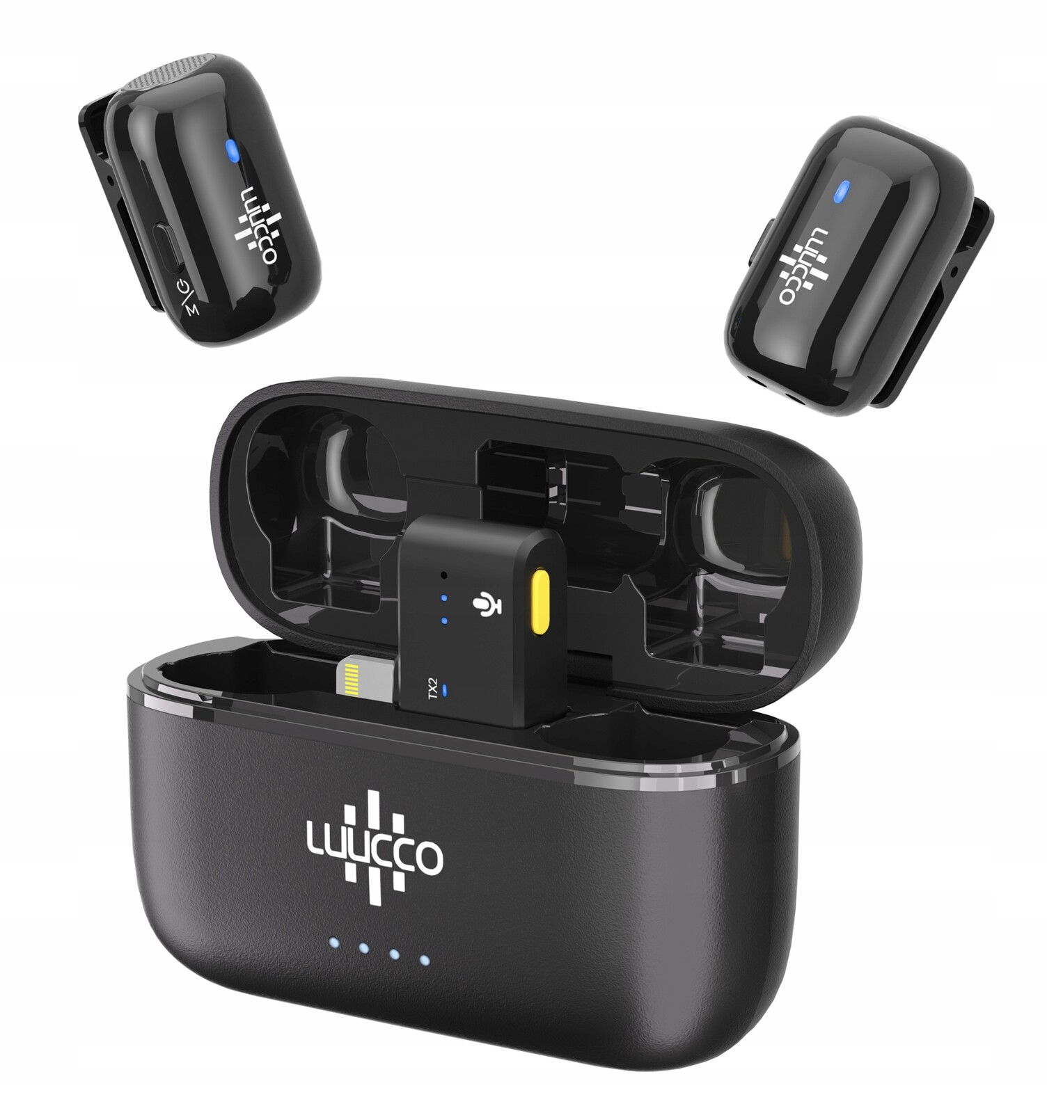 2x Mini bezdrátový kravatový mikrofon 100 m pro Apple iPhone Lightning