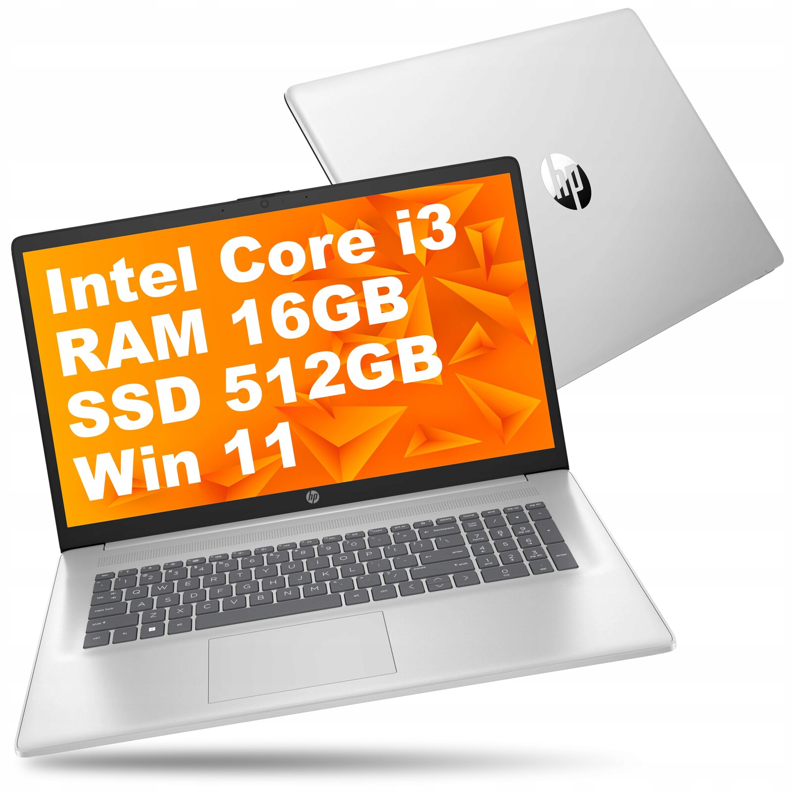 Notebook Hp 17-cn Intel Core i3 16GB 512GB Intel Uhd Hd+ Win 11 Stříbrný